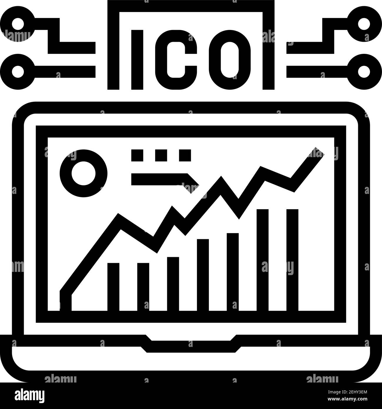 initial coin offering ico line icon vector illustration Stock Vector ...