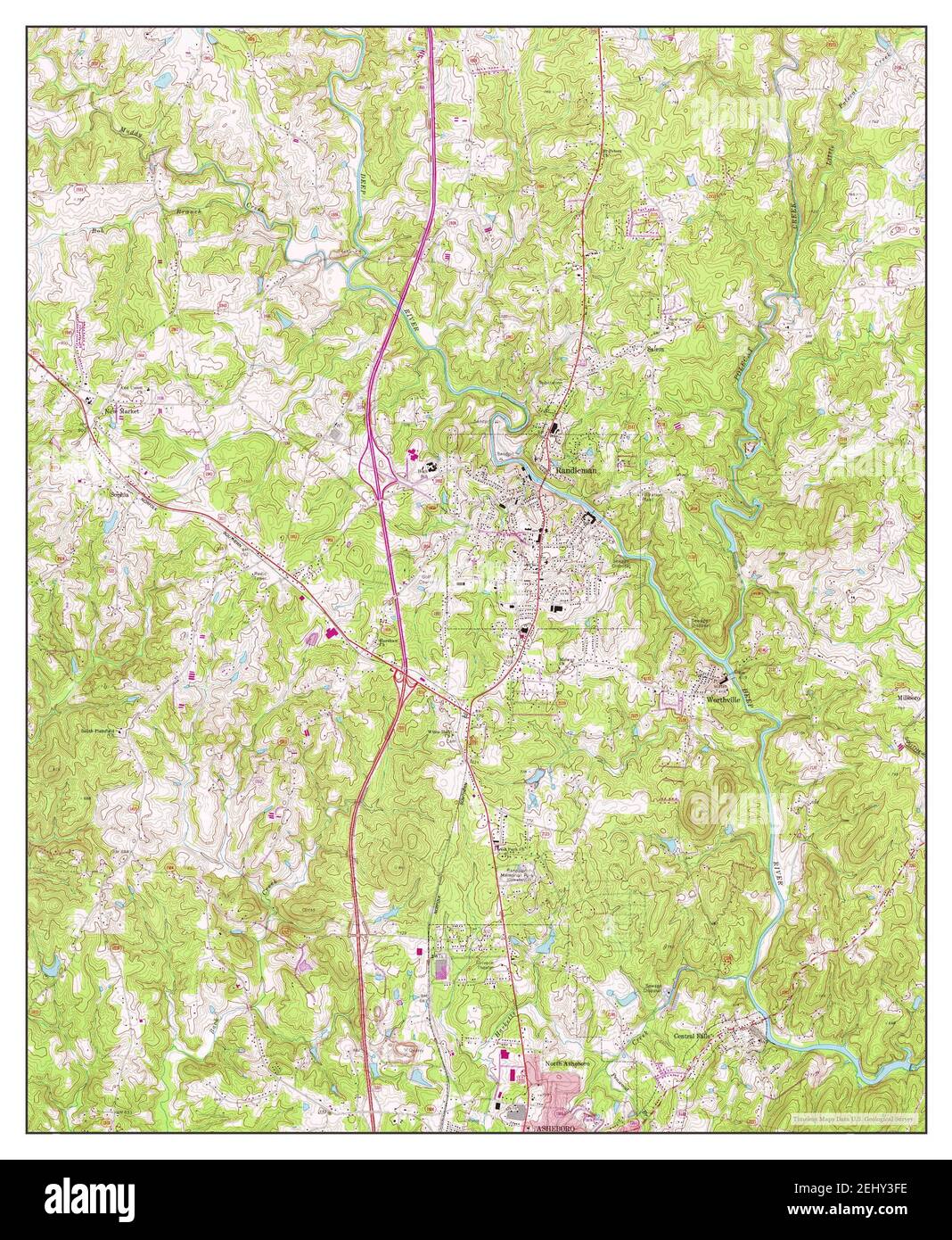 Randleman, North Carolina, map 1970, 124000, United States of America by Timeless Maps, data U