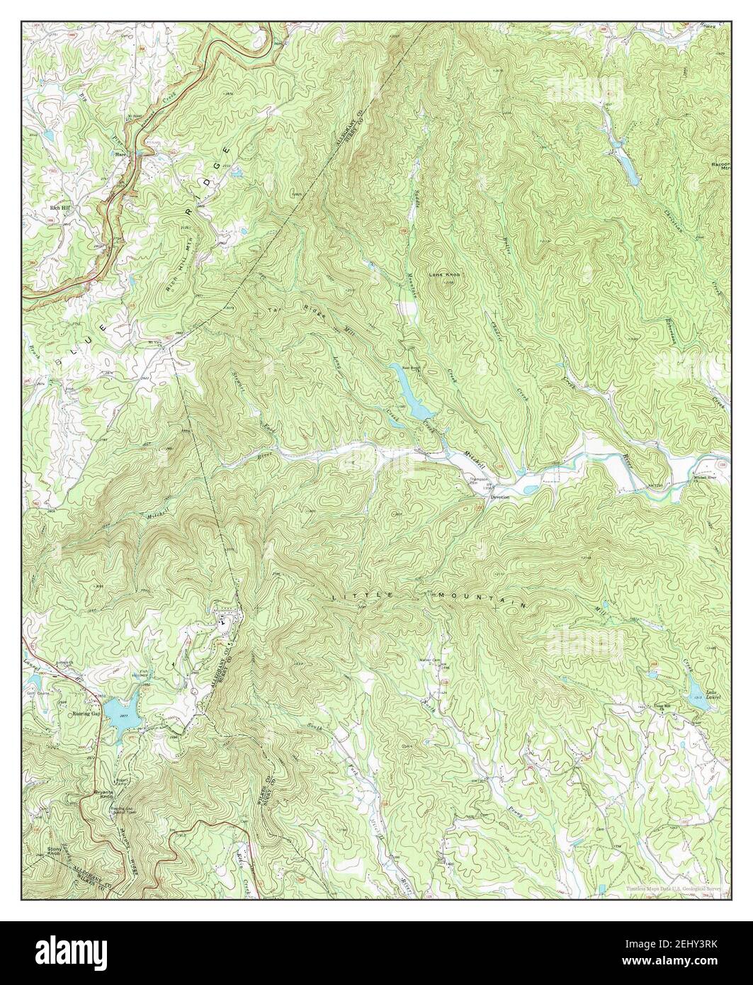 Roaring Gap, North Carolina, map 1971, 124000, United States of