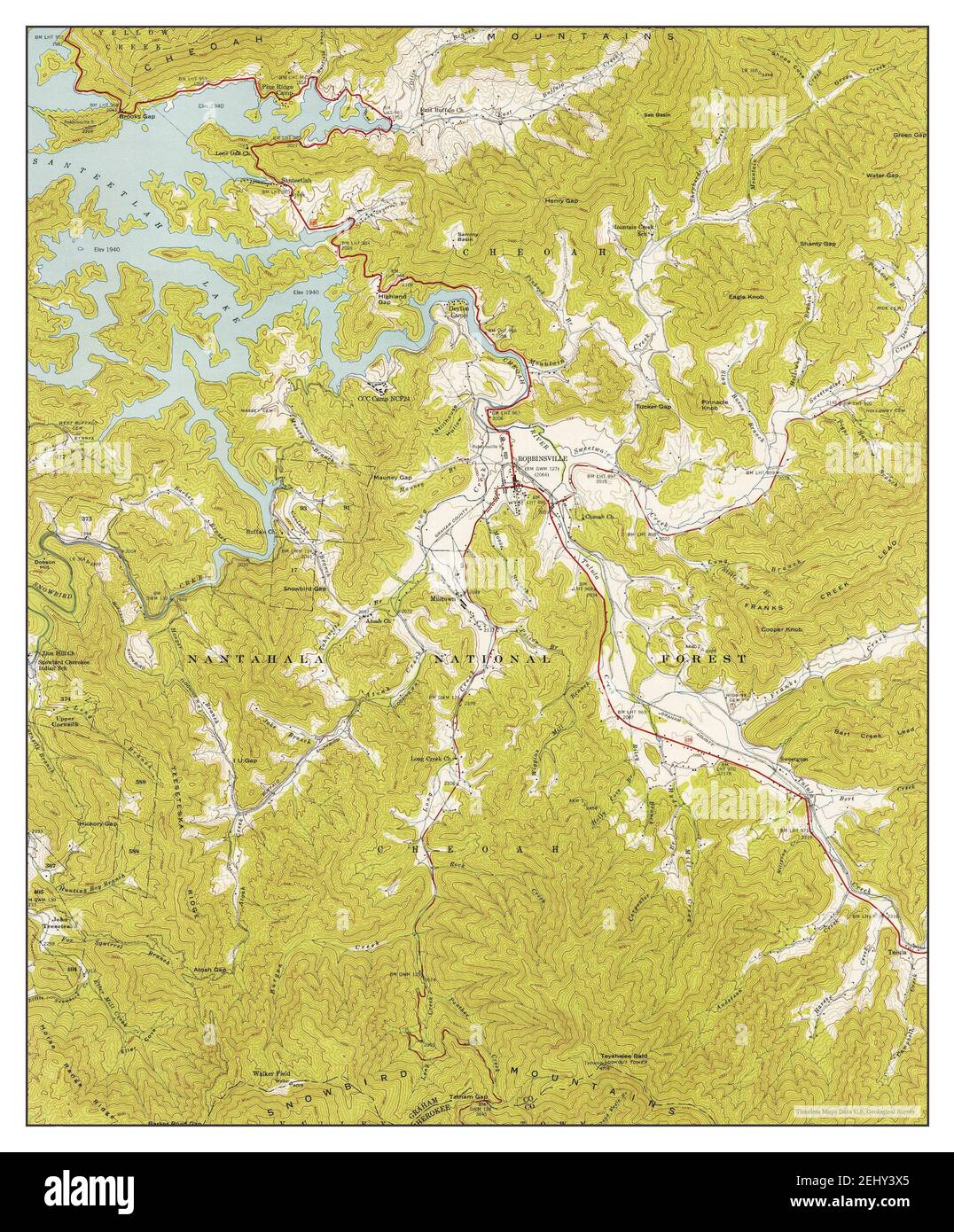 Robbinsville, North Carolina, map 1940, 124000, United States of