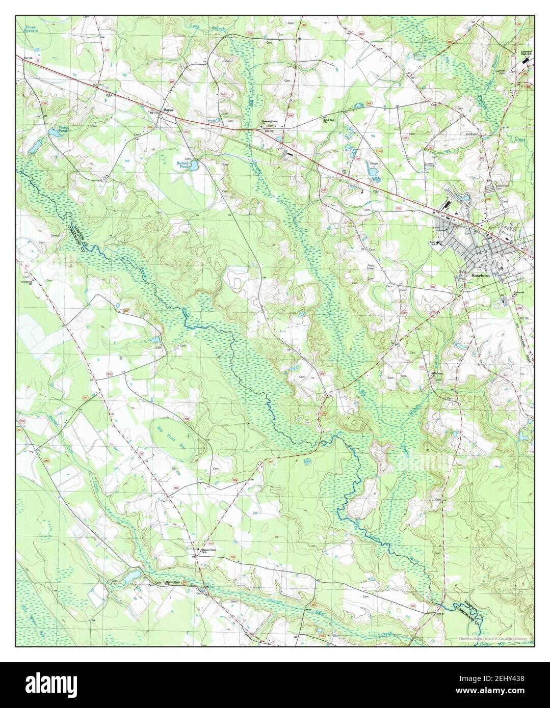 Roseboro, North Carolina, map 1987, 124000, United States of America