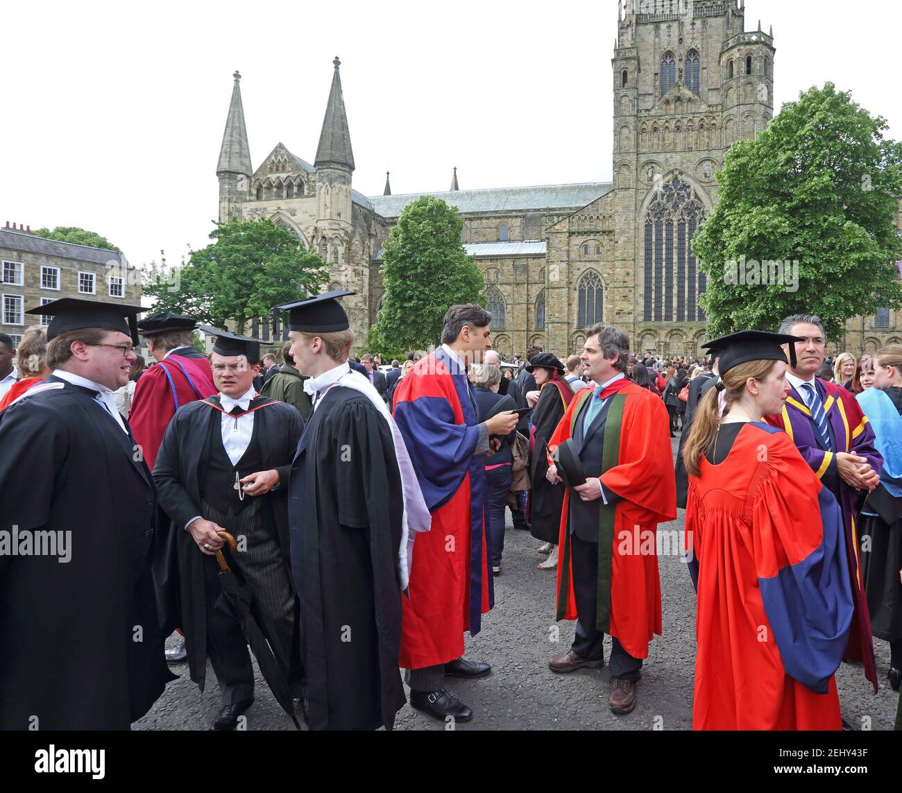 Durham, County Durham, England. University graduands in front of the