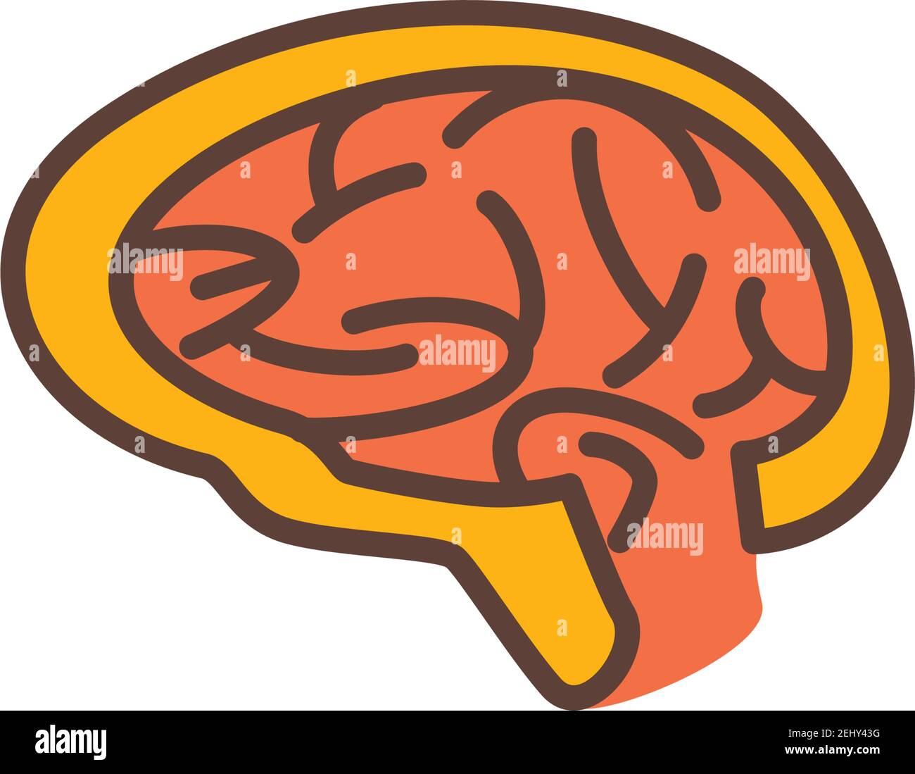 brain logo isolated on white background. vector illustration Stock Vector