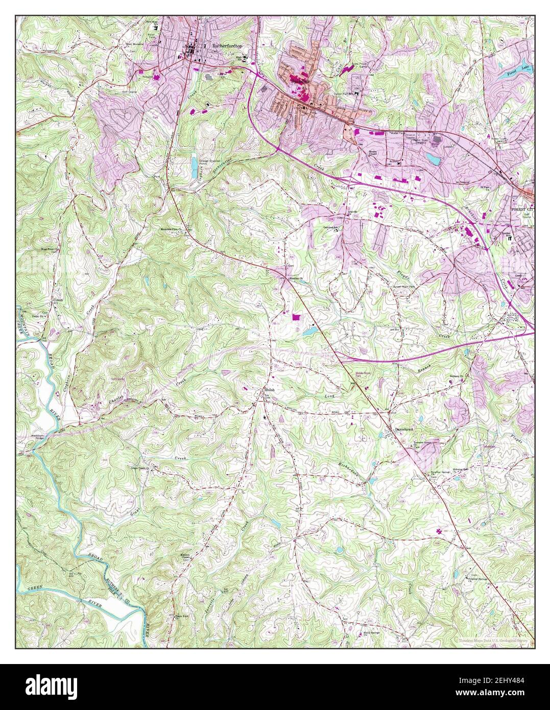 Map of rutherfordton hires stock photography and images Alamy