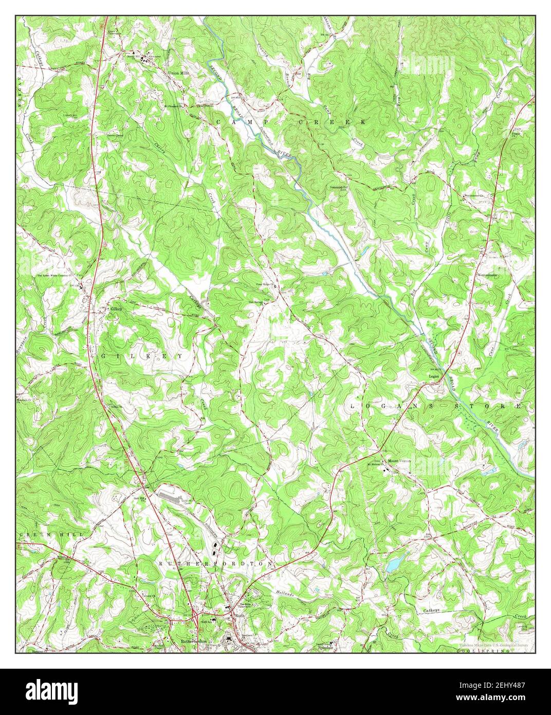 Rutherfordton North, North Carolina, map 1966, 1:24000, United States 