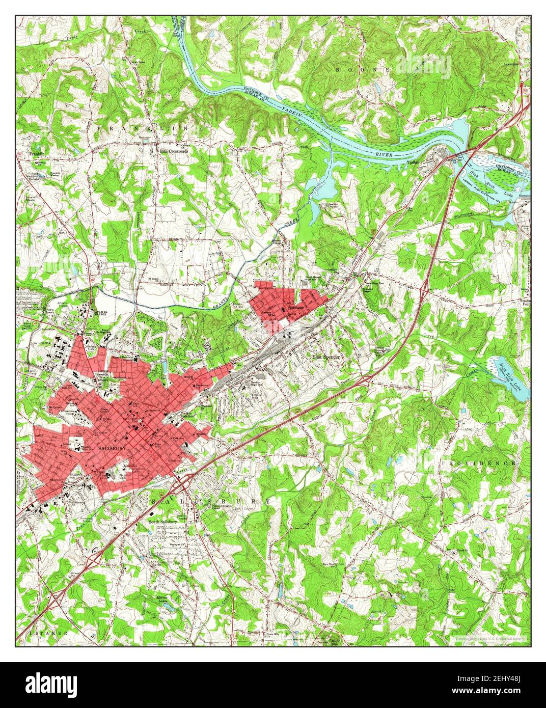 Salisbury, North Carolina, map 1962, 124000, United States of America