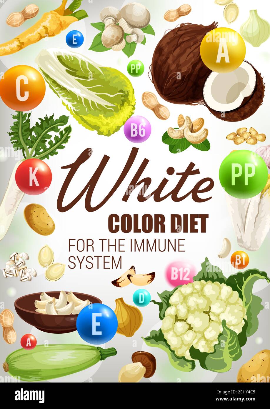 White food of color diet, immune system health benefits of potato
