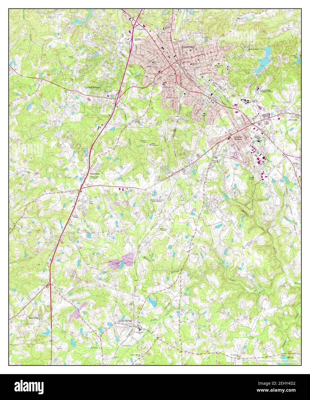 Sanford, North Carolina, map 1974, 1:24000, United States of America by 