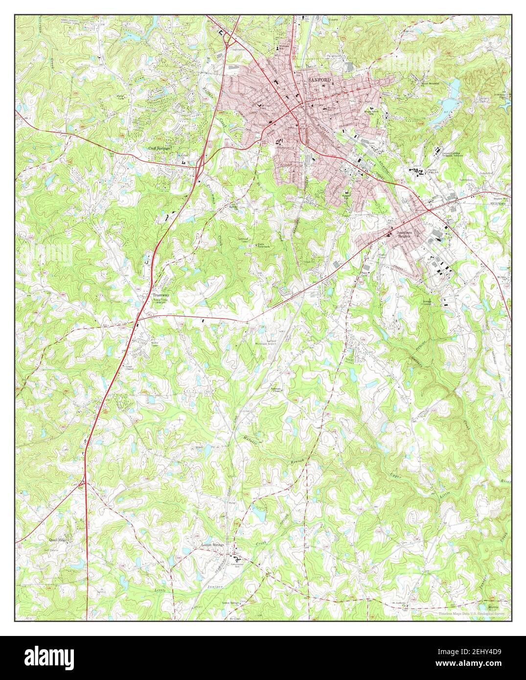 Sanford, North Carolina, map 1974, 124000, United States of America by