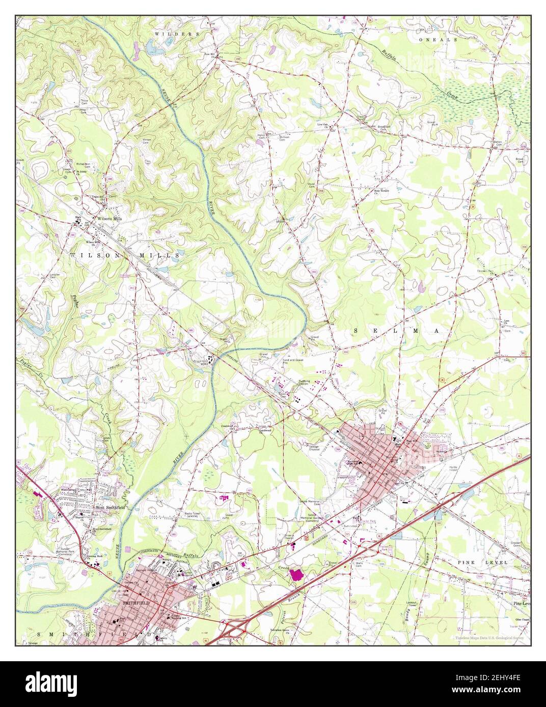Selma, North Carolina, map 1964, 124000, United States of America by