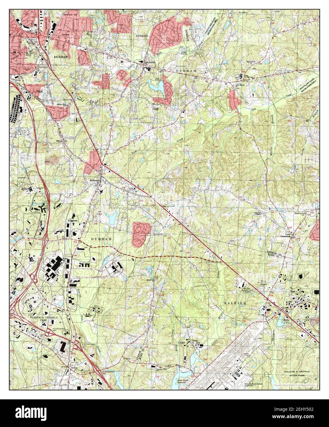 Southeast Durham, North Carolina, map 1993, 124000, United States of
