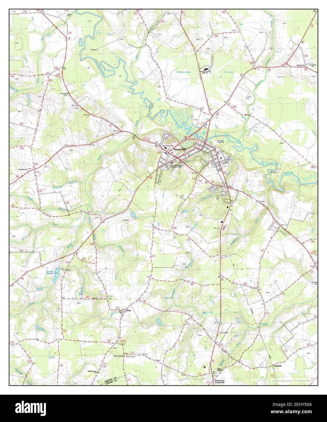 Snow Hill, North Carolina, map 1982, 124000, United States of America