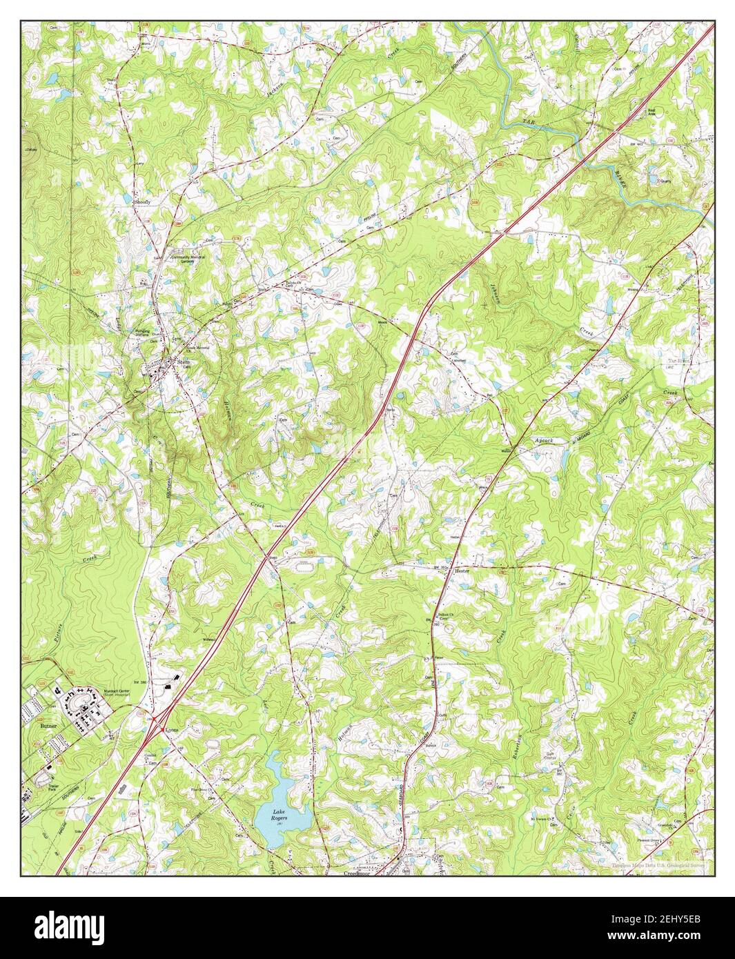 Stem, North Carolina, map 1974, 124000, United States of America by