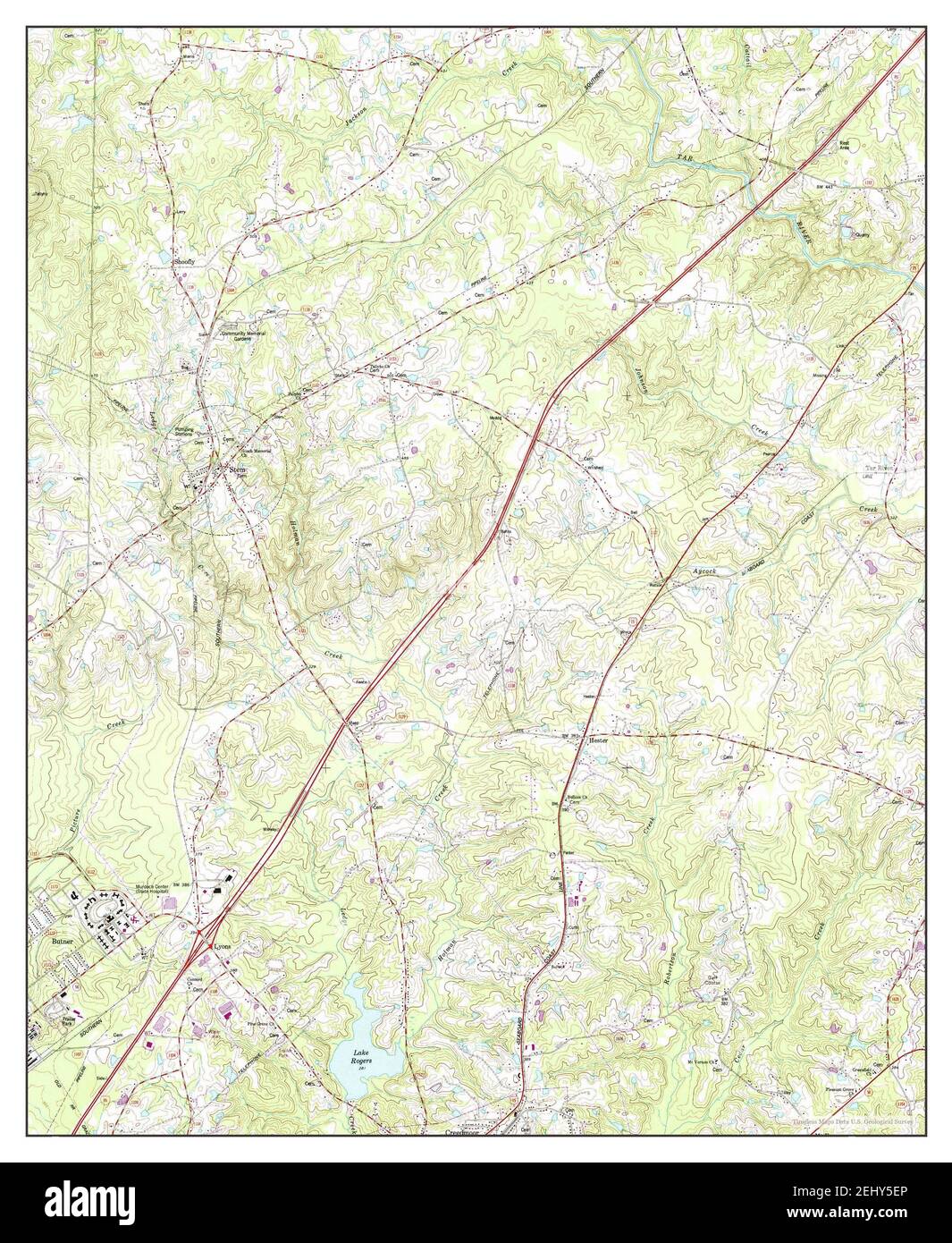 Stem, North Carolina, map 1974, 124000, United States of America by
