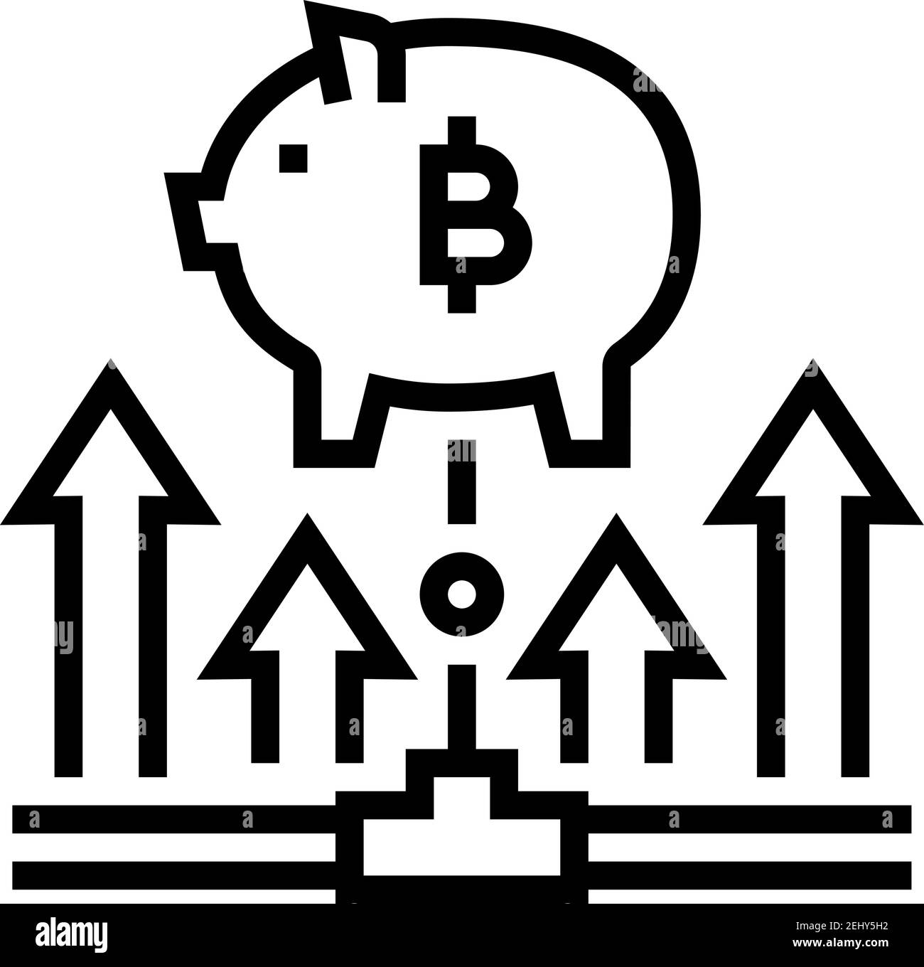 fundraising digital coin ico line icon vector illustration Stock Vector ...