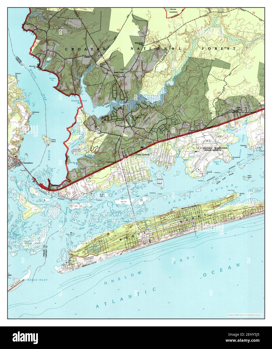 Swansboro, North Carolina, map 1994, 124000, United States of America by Timeless Maps, data U