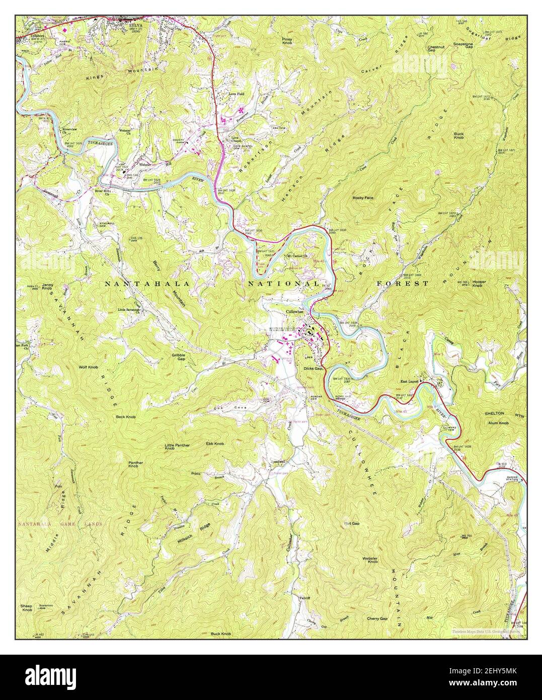 Sylva South, North Carolina, map 1946, 124000, United States of