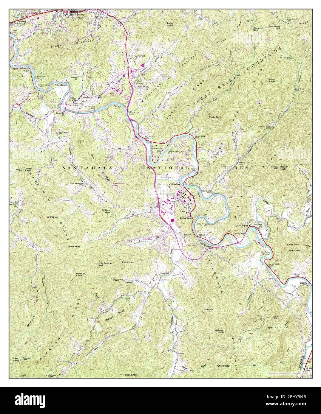 Sylva South, North Carolina, map 1946, 124000, United States of