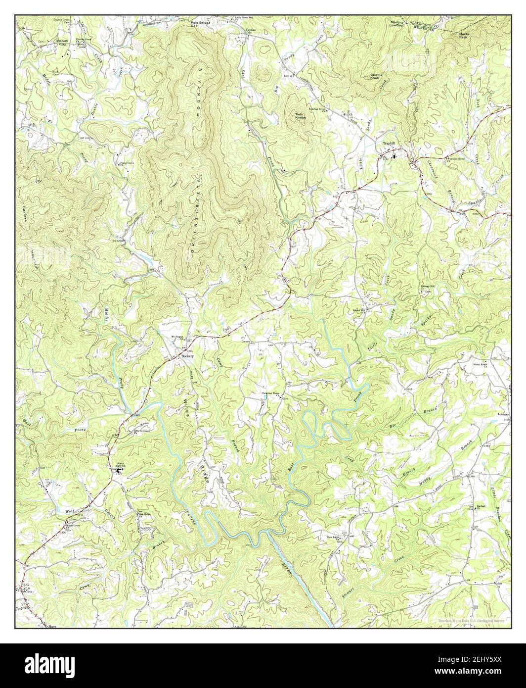 Traphill, North Carolina, map 1968, 124000, United States of America