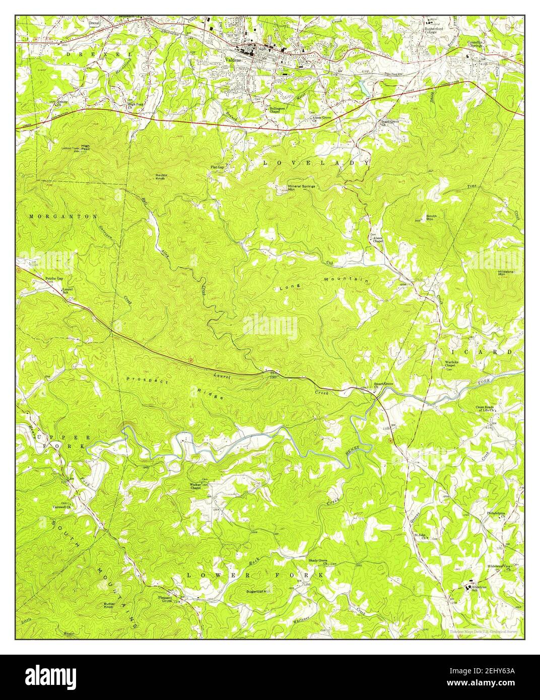 Valdese, North Carolina, map 1956, 124000, United States of America by