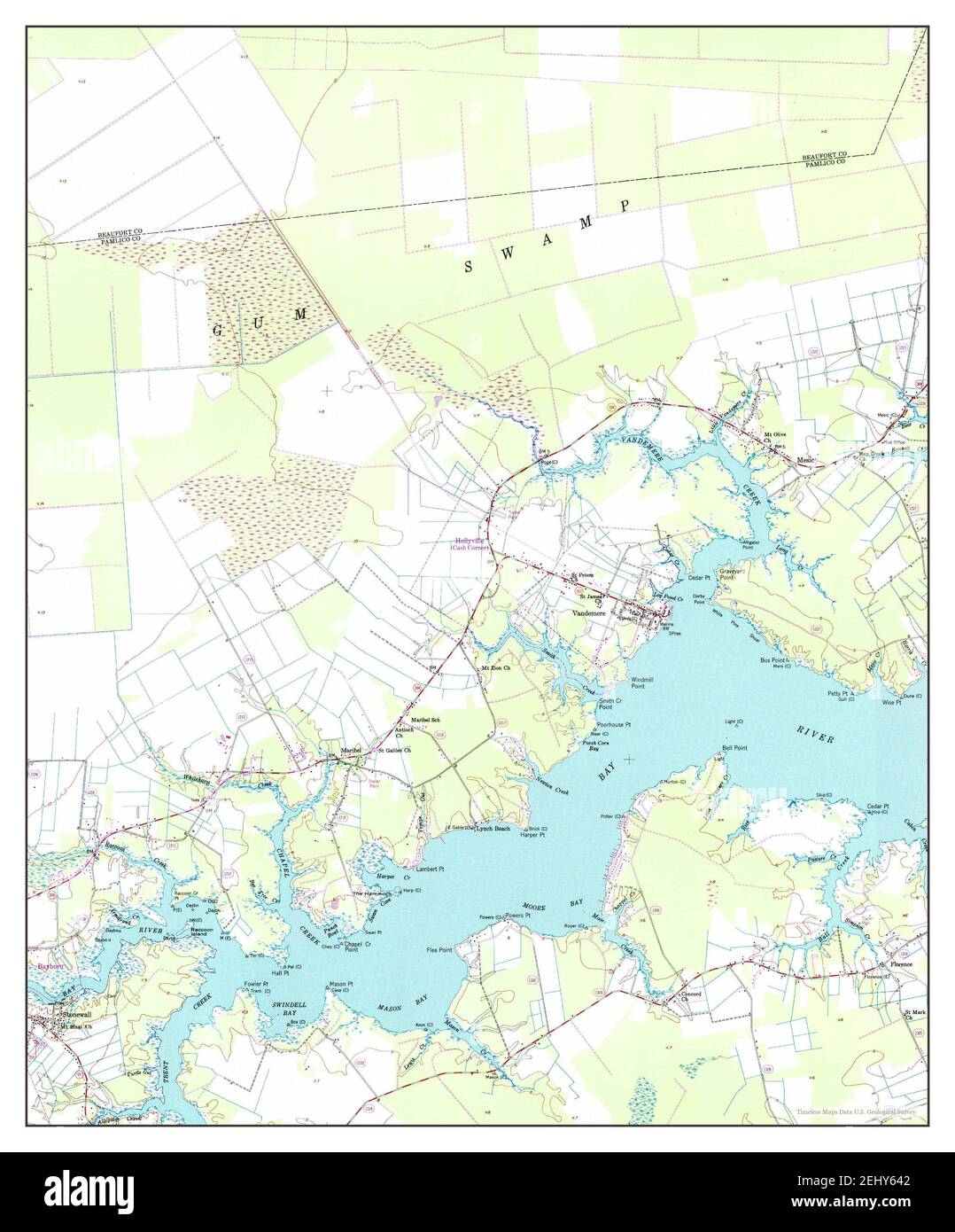 Vandemere, North Carolina, map 1950, 124000, United States of America