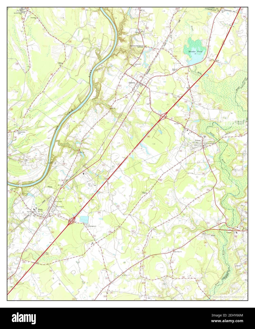 Wade, North Carolina, map 1974, 124000, United States of America by