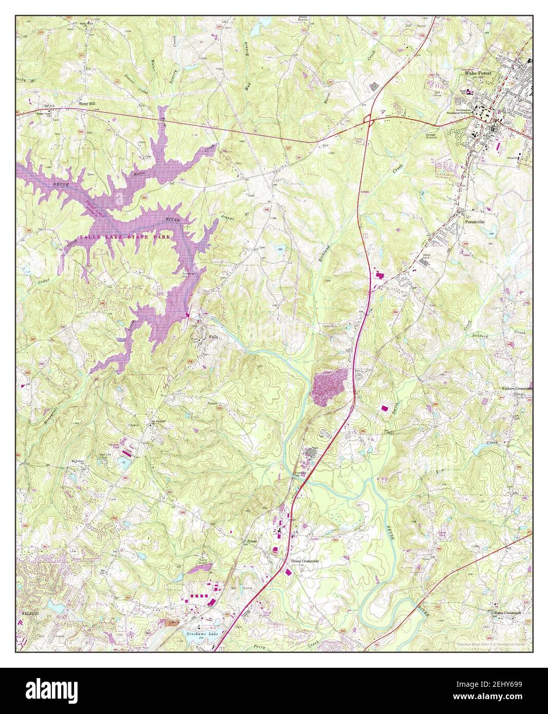 Wake Forest, North Carolina, map 1967, 124000, United States of America by Timeless Maps, data