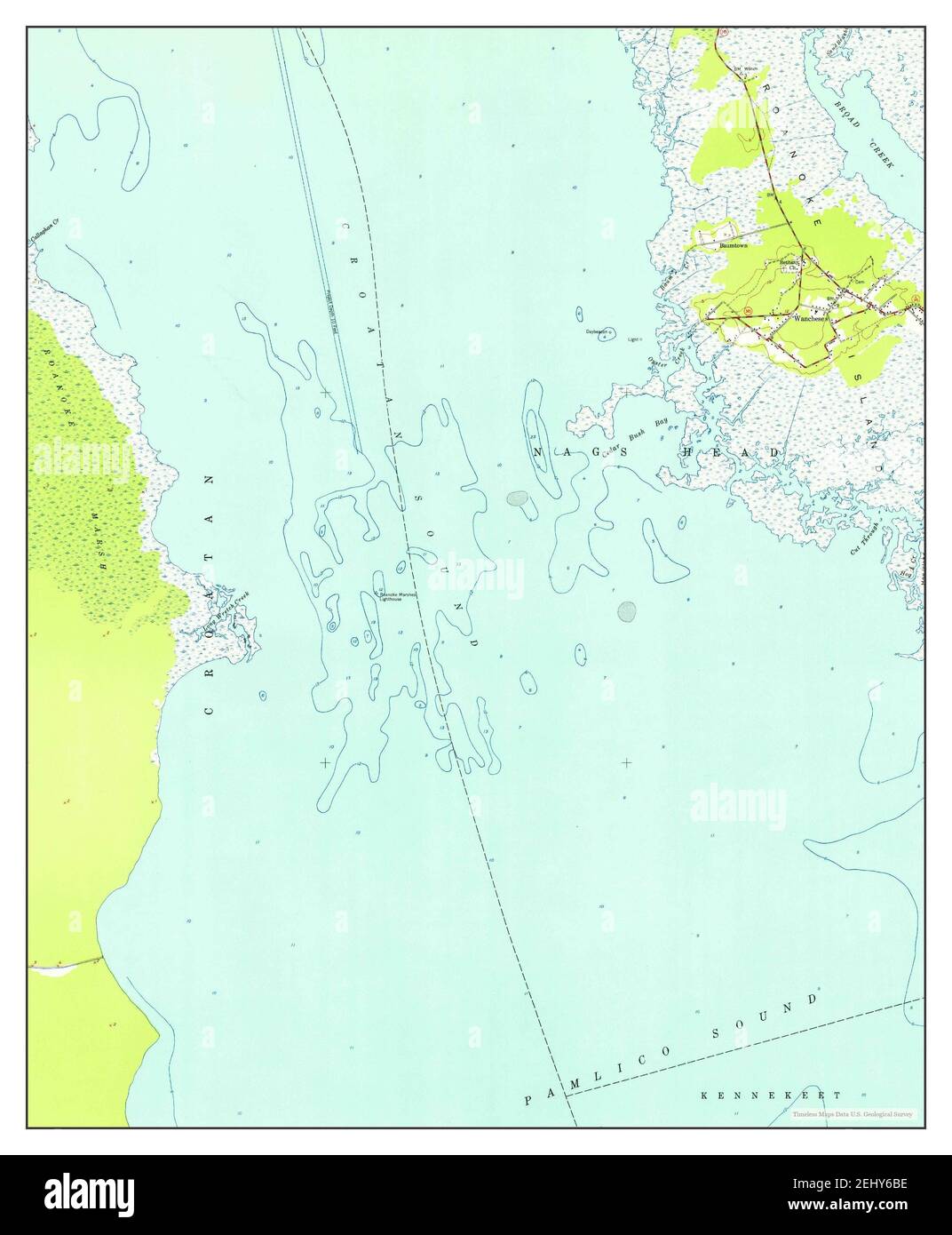 Wanchese, North Carolina, map 1953, 124000, United States of America