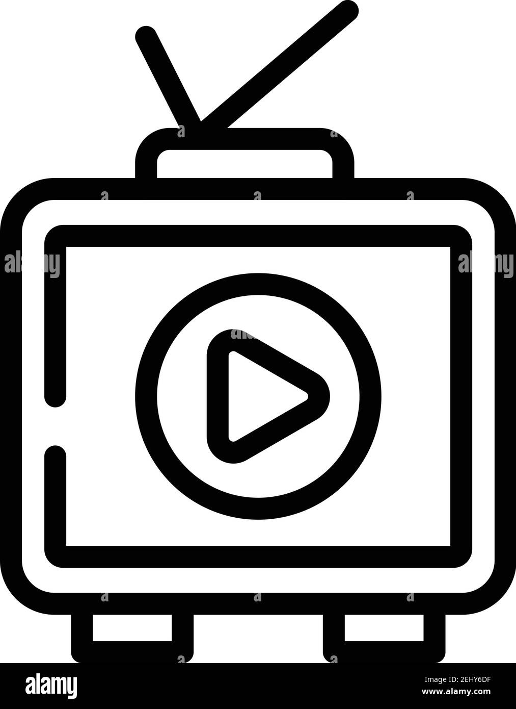 Interactive tv set icon. Outline interactive tv set vector icon for web design isolated on white background Stock Vector