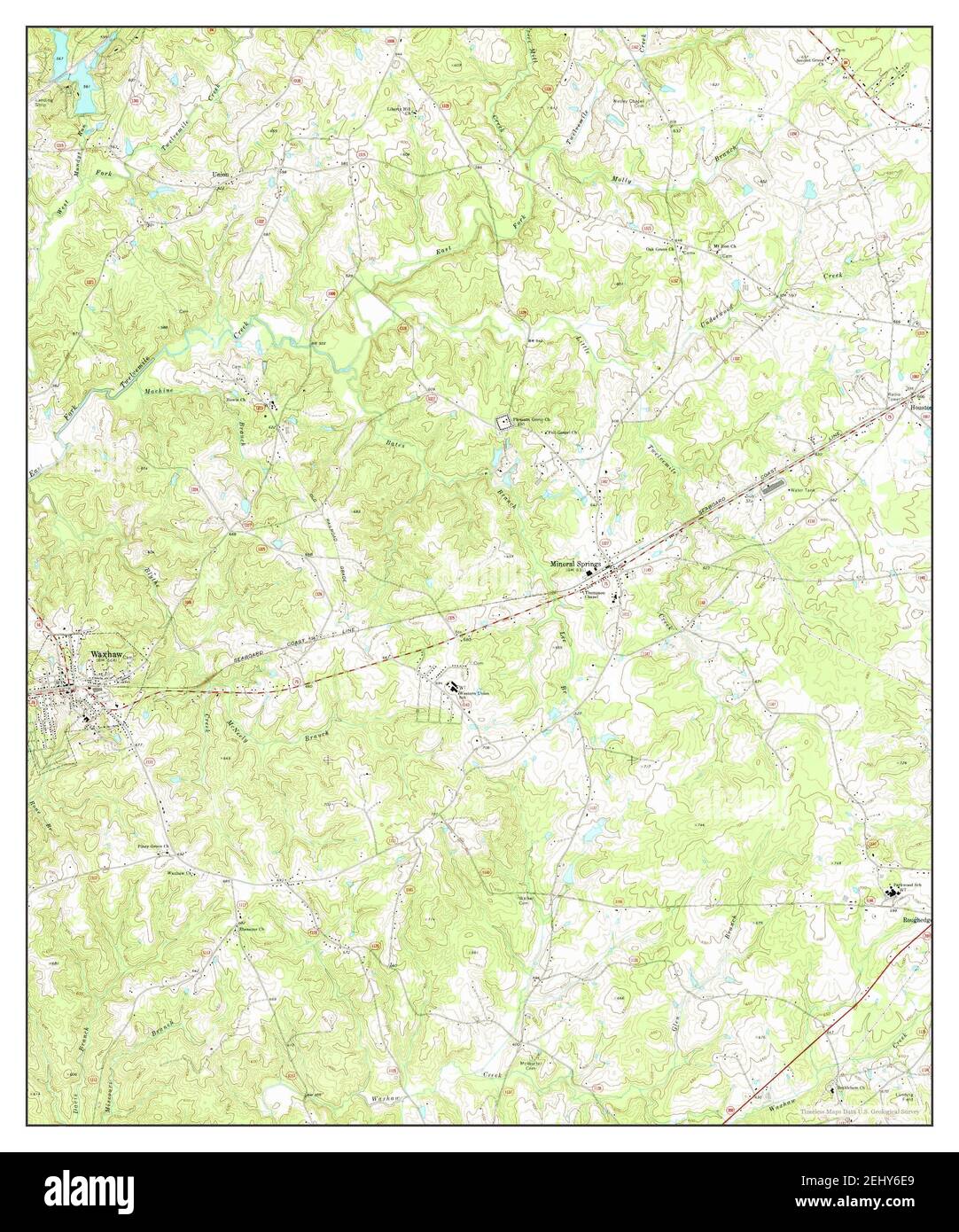Waxhaw, North Carolina, map 1970, 124000, United States of America by Timeless Maps, data U.S