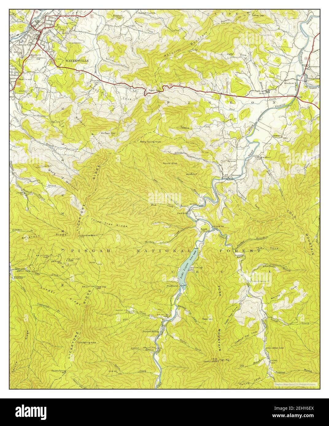 Waynesville, North Carolina, map 1941, 124000, United States of America by Timeless Maps, data