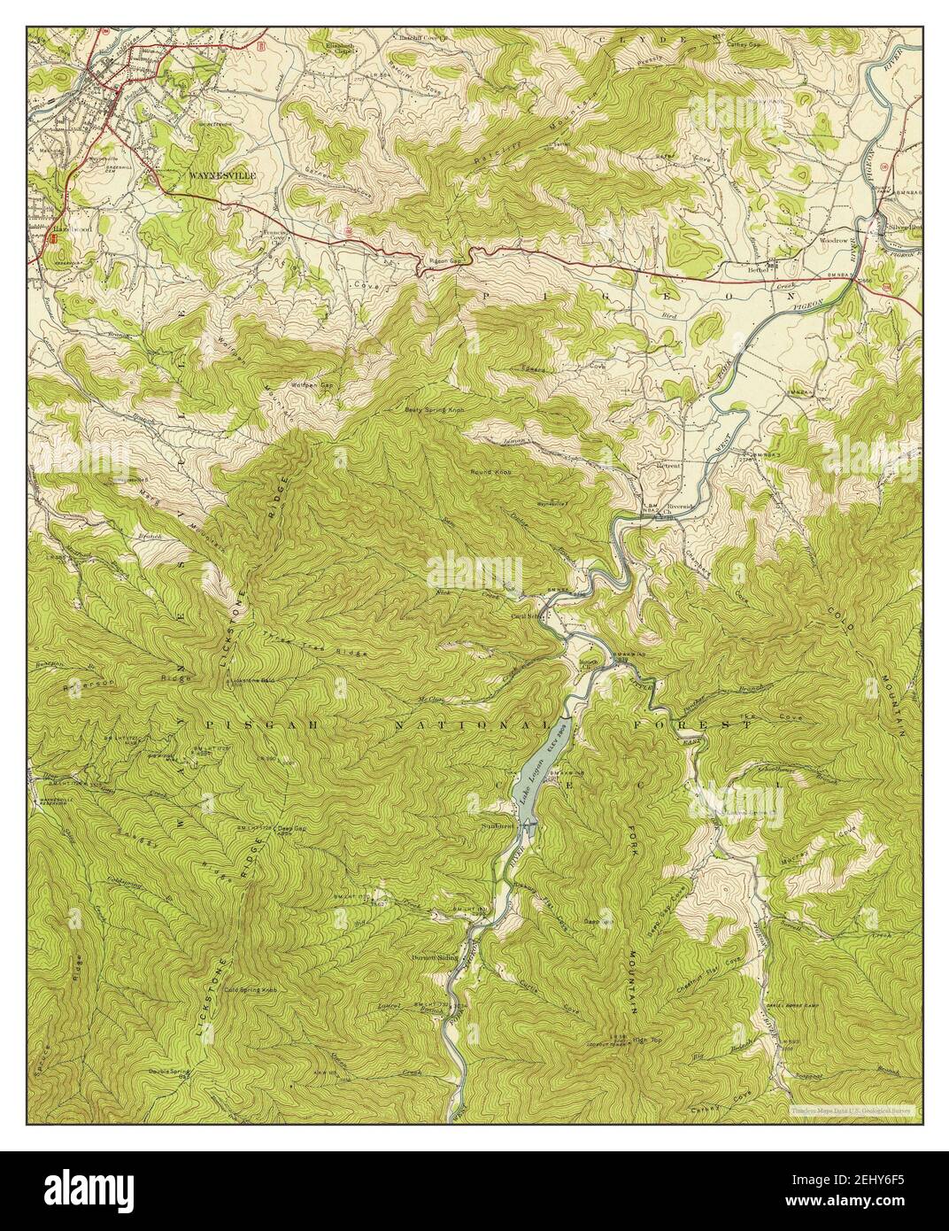 Waynesville, North Carolina, map 1942, 124000, United States of