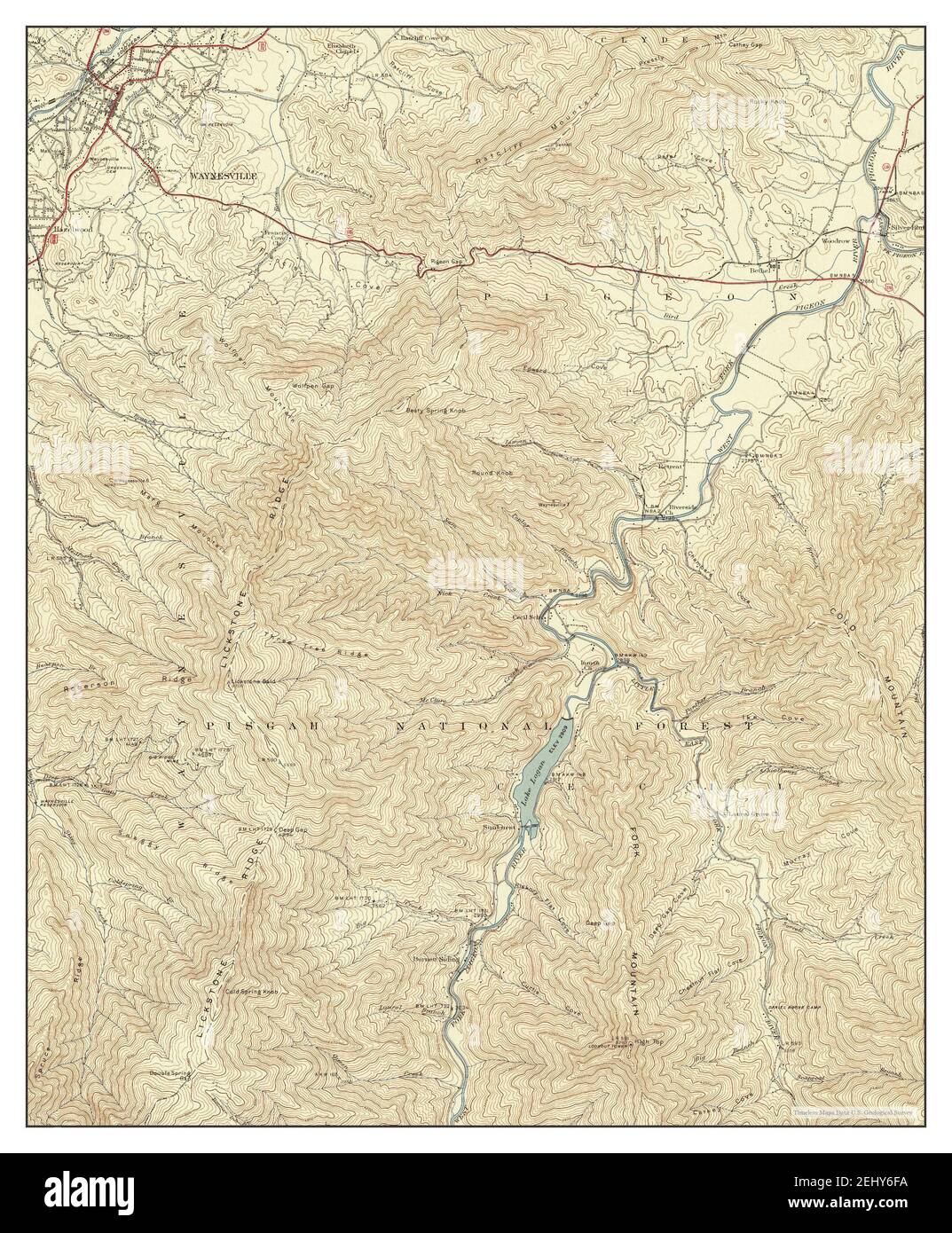 Waynesville, North Carolina, map 1942, 124000, United States of America by Timeless Maps, data