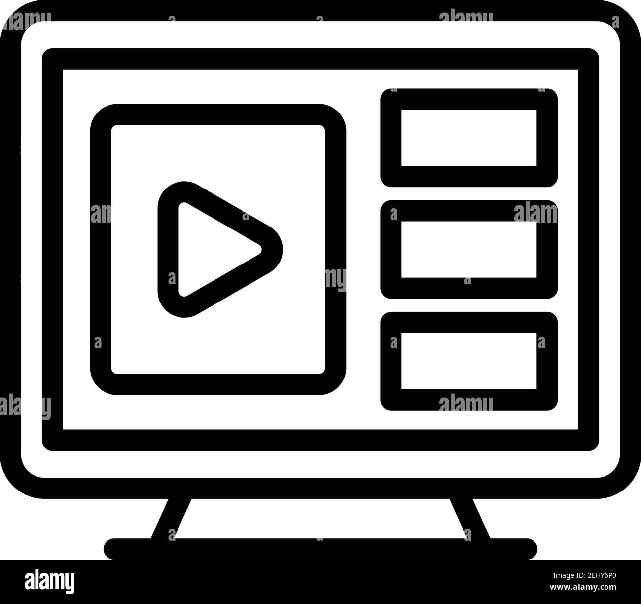 Flat interactive tv icon. Outline flat interactive tv vector icon for web design isolated on white background Stock Vector