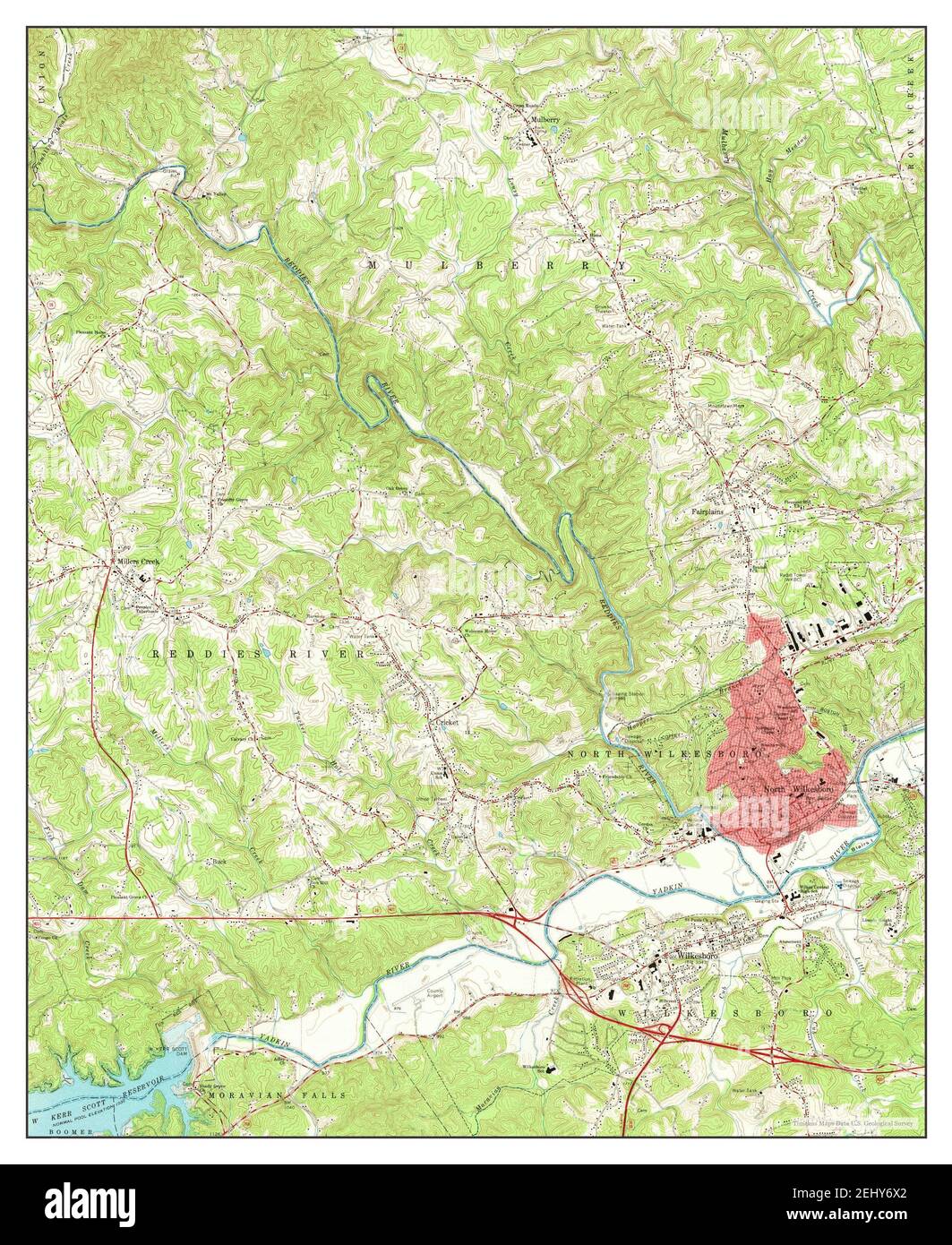 Wilkesboro, North Carolina, map 1966, 124000, United States of America