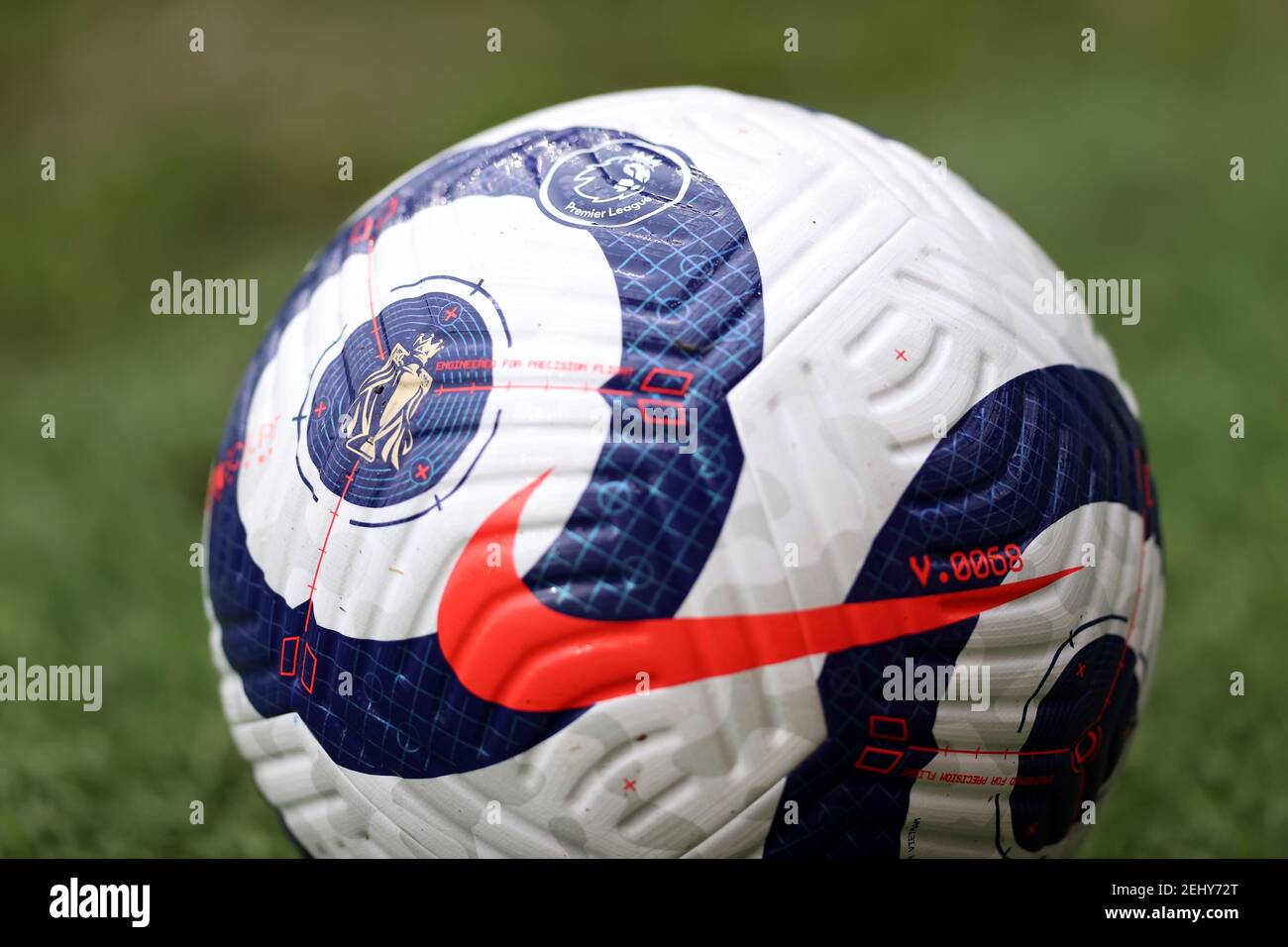 A Nike Flight match ball during the Premier League match at Turf Moor,  Burnley. Picture date: Saturday February 20, 2021 Stock Photo - Alamy