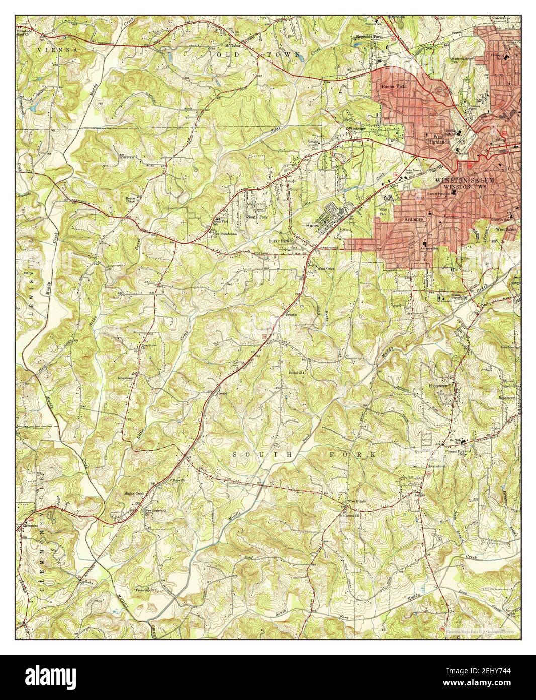 WinstonSalem West, North Carolina, map 1951, 124000, United States of