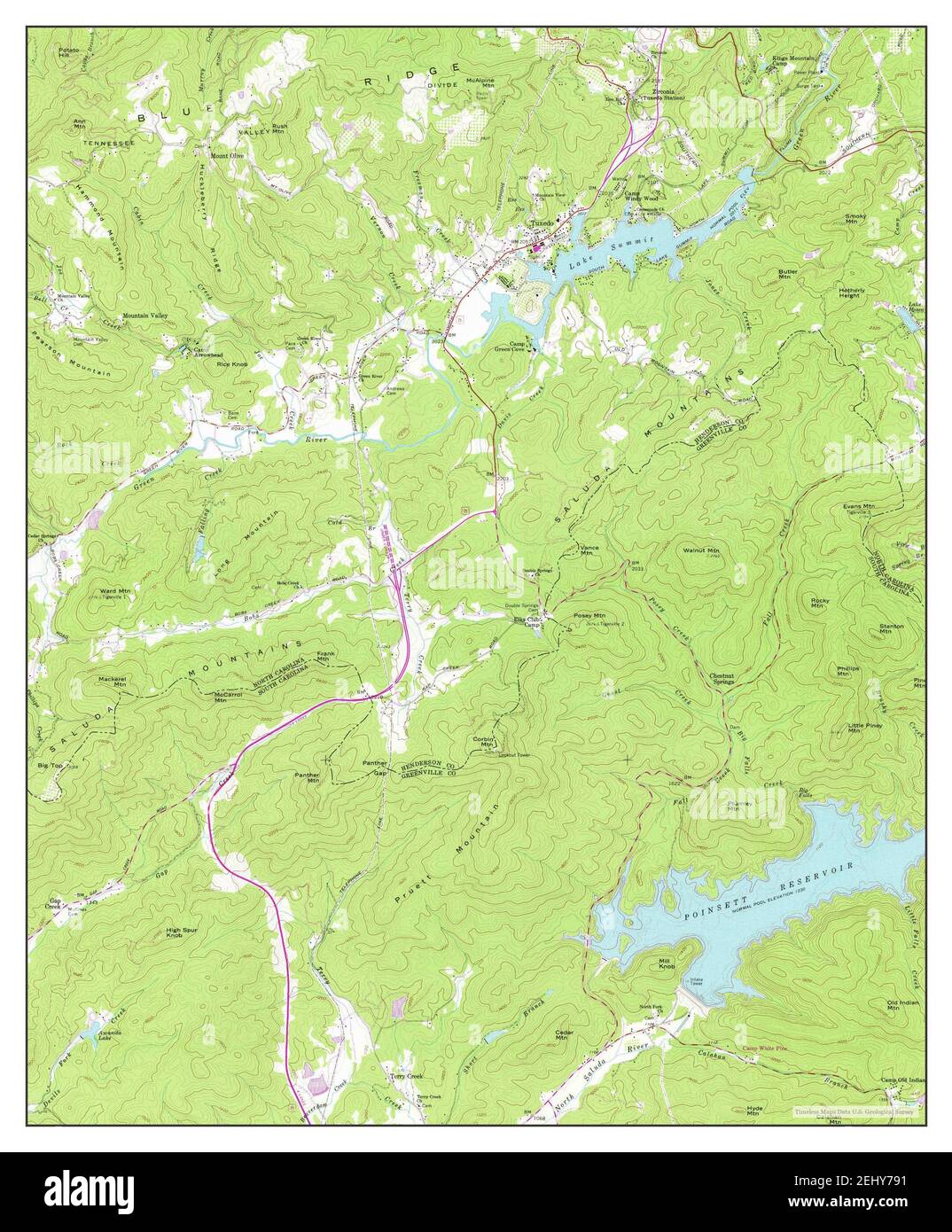 Zirconia, North Carolina, map 1959, 124000, United States of America
