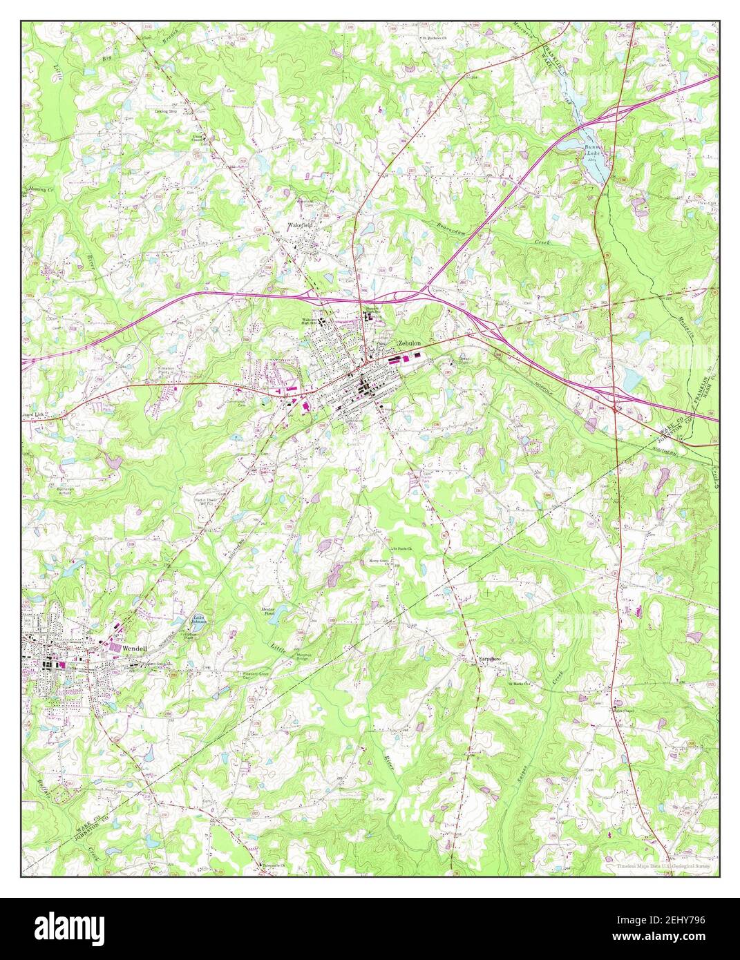 Zebulon, North Carolina, map 1968, 1:24000, United States of America by Timeless Maps, data U.S. Geological Survey Stock Photo