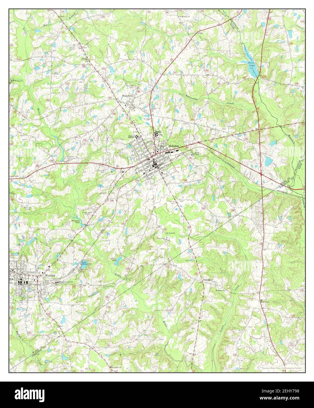 Zebulon, North Carolina, map 1968, 1:24000, United States of America by Timeless Maps, data U.S. Geological Survey Stock Photo