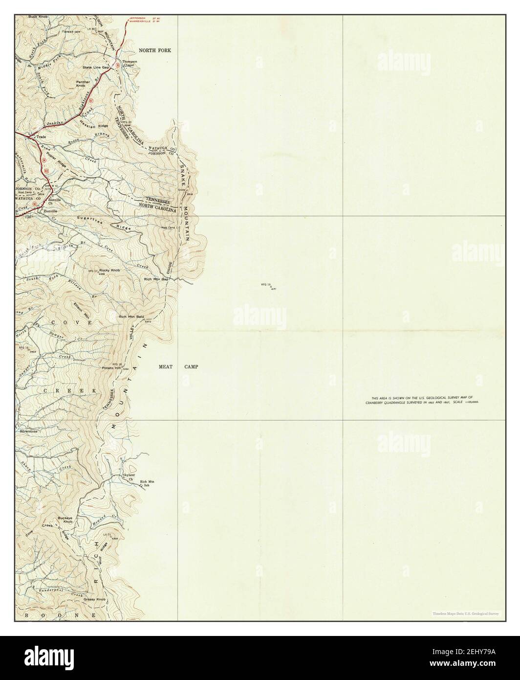 Zionville, North Carolina, map 1939, 124000, United States of America