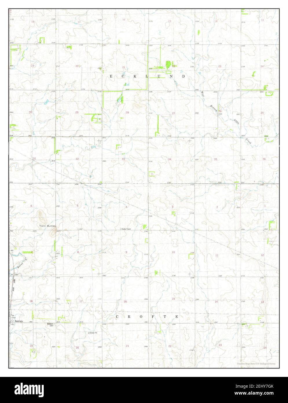 Baldwin, North Dakota, map 1979, 124000, United States of America by