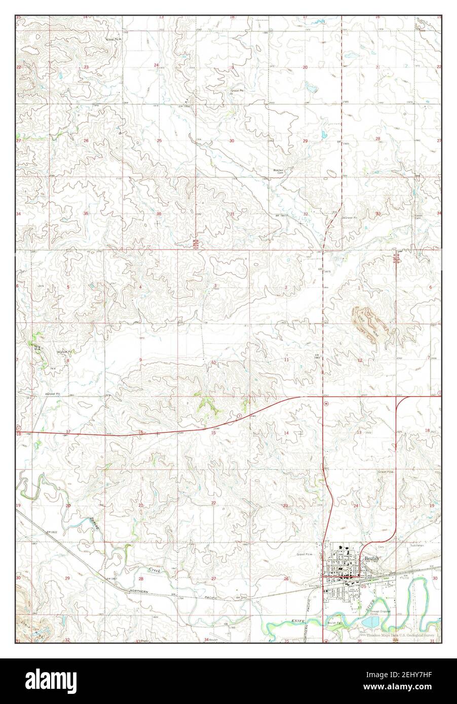 Beulah, North Dakota, map 1968, 124000, United States of America by