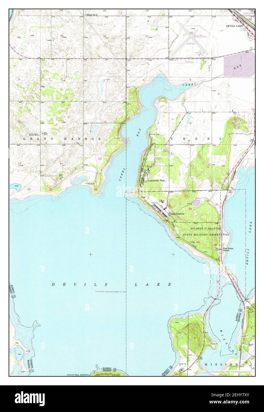 Camp Grafton, North Dakota, map 1951, 1:24000, United States of America ...