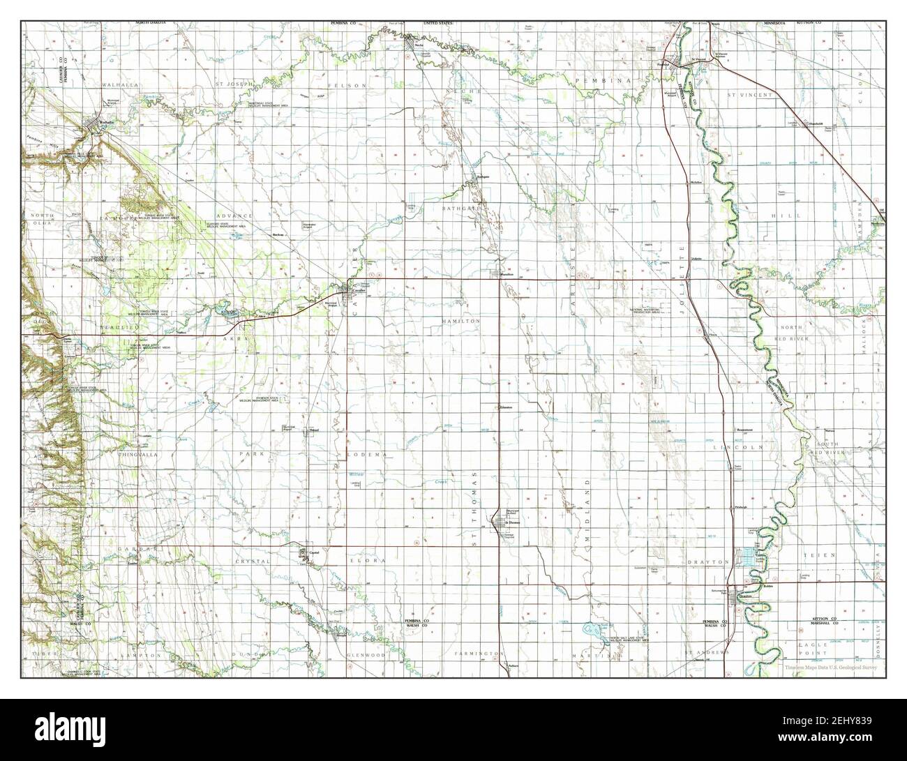 Cavalier, North Dakota, map 1985, 1100000, United States of America by