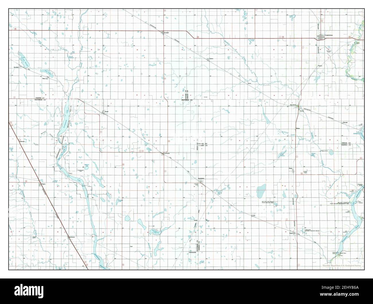 Cooperstown, North Dakota, map 1985, 1100000, United States of America by Timeless Maps, data U