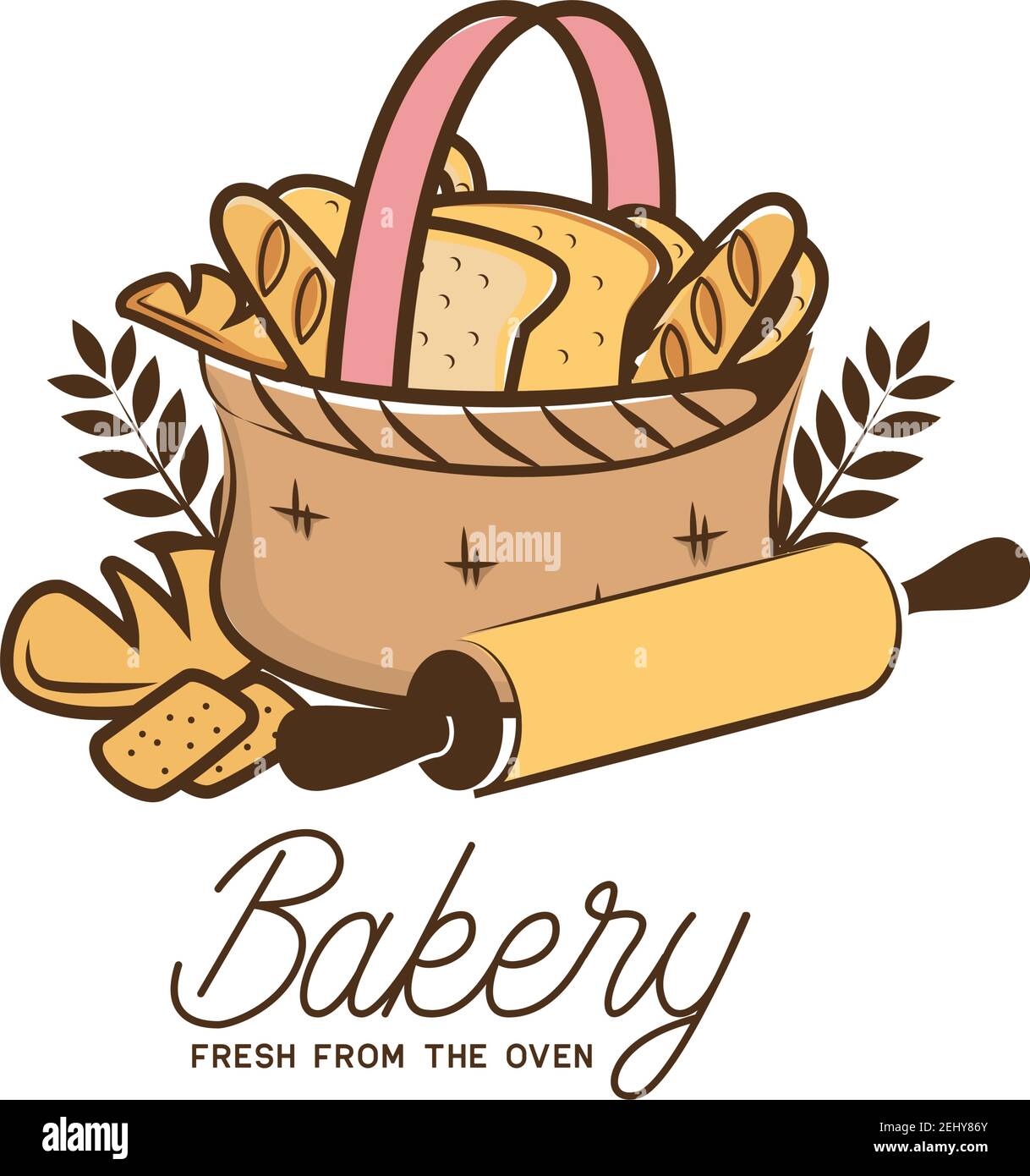 bakery logo isolated on white background, vector illustration Stock Vector