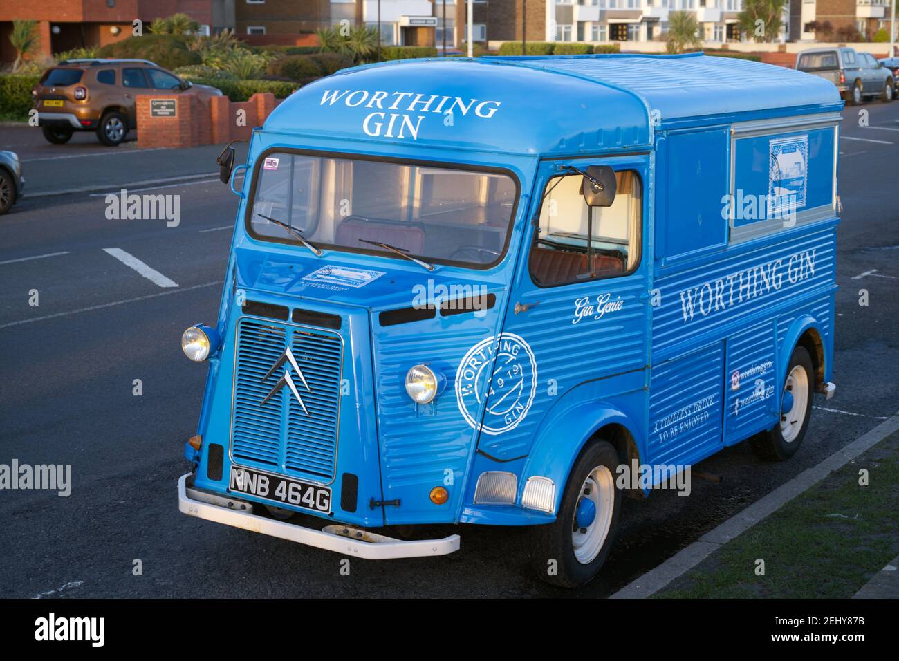 Citroen H Van with beautiful paint work of Worthing Gin, this French  classic vehicle was parked on the seafront in Worthing Stock Photo - Alamy