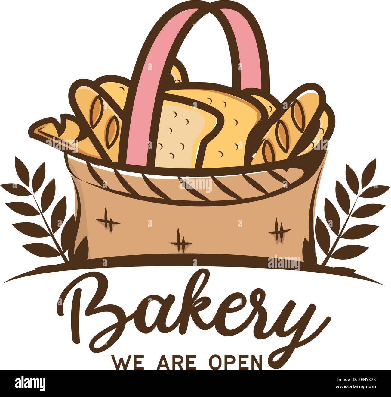 bakery logo isolated on white background, vector illustration Stock Vector