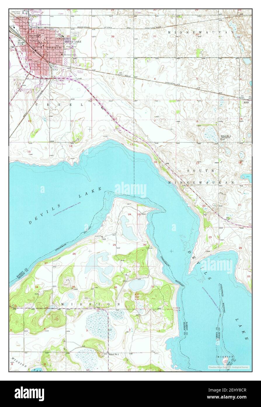 Map of devils lake hires stock photography and images Alamy